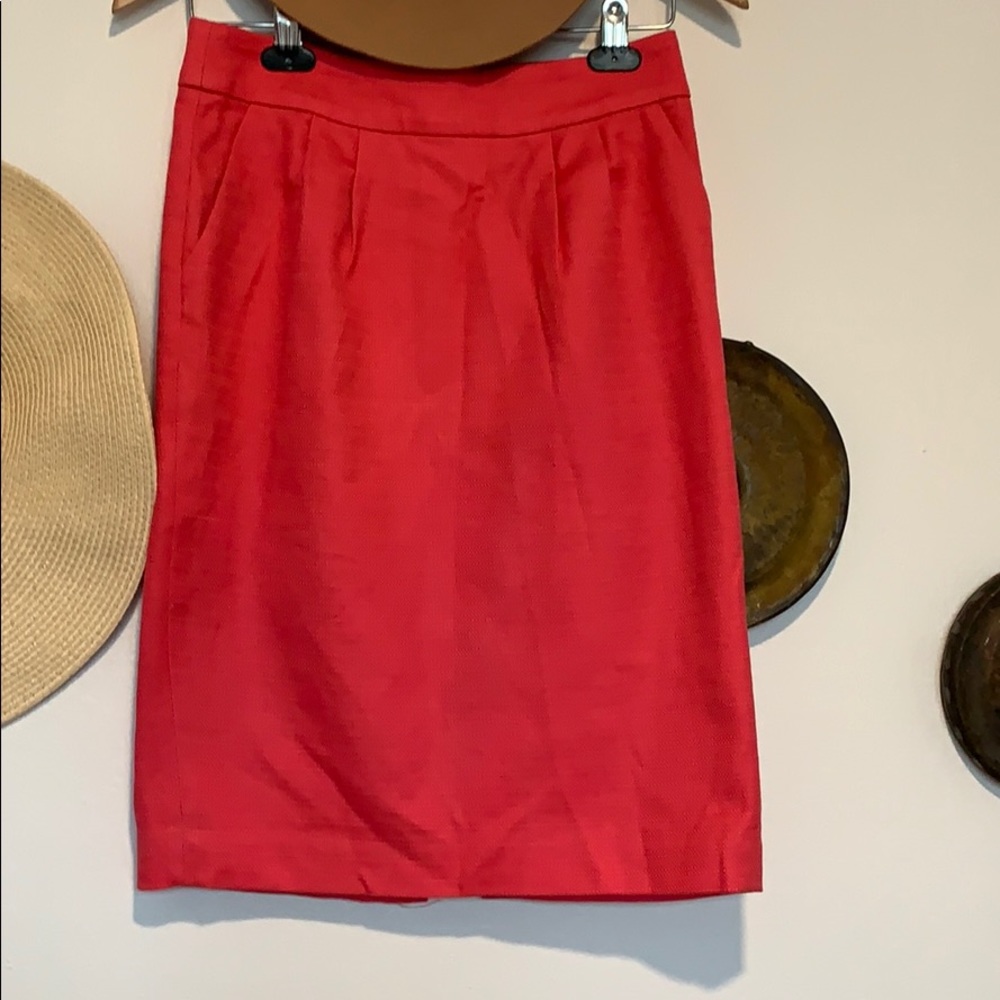 Bright pink pencil skirt